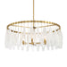 Willow 6-Light Pendant - Legacy Brass with White Swirl Glass - Minka-Lavery
