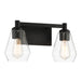 Clarity 2 Light Bath Vanity in Coal Black with Reversible Clear Glass - Minka-Lavery