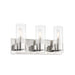 Vernon Place 3 Light Bath in Chrome with Clear Ribbed Glass - Minka-Lavery