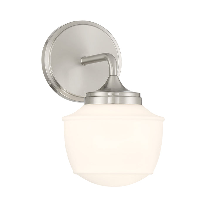 Cornwell 1 Light Bath Vanity in Brushed Nickel, Reversible, with Etched Opal Glass - Minka-Lavery