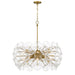 Winter 10 Light Chandelier in Soft Brass Finish with Textured Clear Fluted Glass - Minka-Lavery