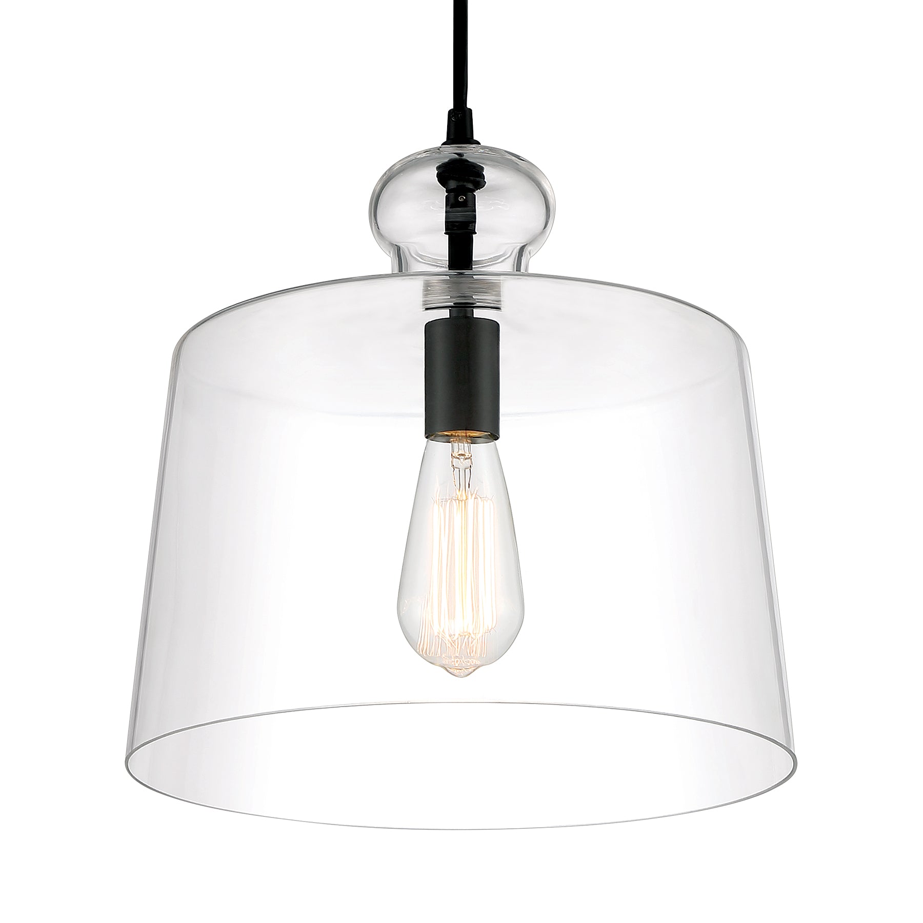 Clarity Clarity - 1 Light Pendant in Coal with Clear Glass Shade - Minka-Lavery
