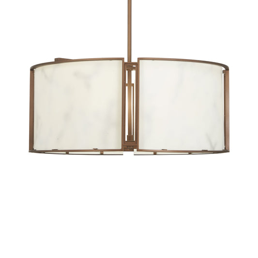 Buchanan 6 Light Pendant in Hellenic Bronze Finish with Faux Alabaster Glass - Minka-Lavery