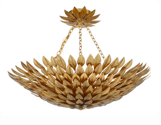 Crystorama Broche Six Light Semi Flush Mount