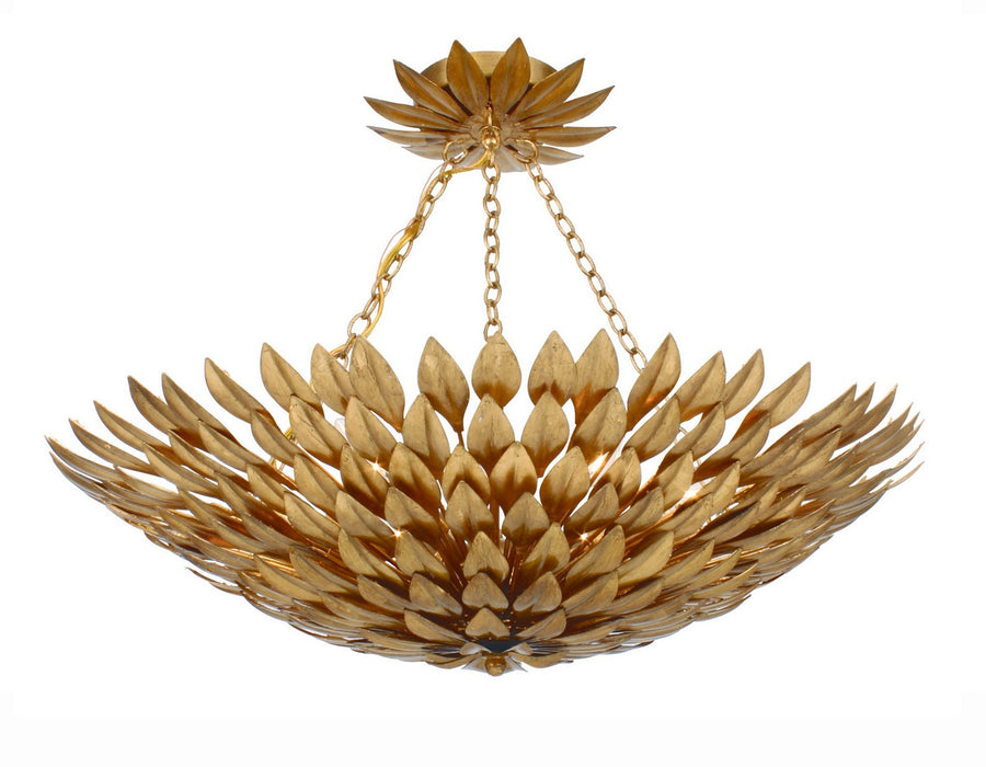 Crystorama Broche Six Light Semi Flush Mount