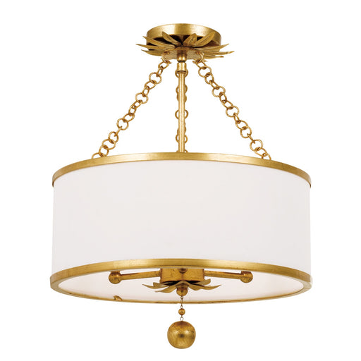 Crystorama Broche Three Light Semi Flush Mount