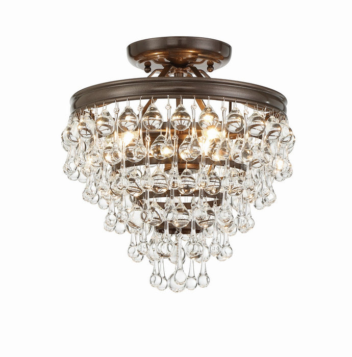 Crystorama Calypso Three Light Semi Flush Mount