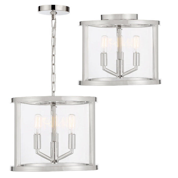 Crystorama Devon Three Light Semi Flush Mount