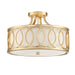 Crystorama Graham Three Light Semi Flush Mount