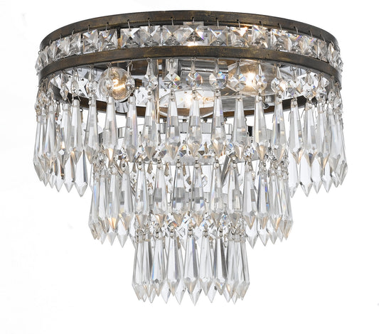 Crystorama Mercer Three Light Flush Mount