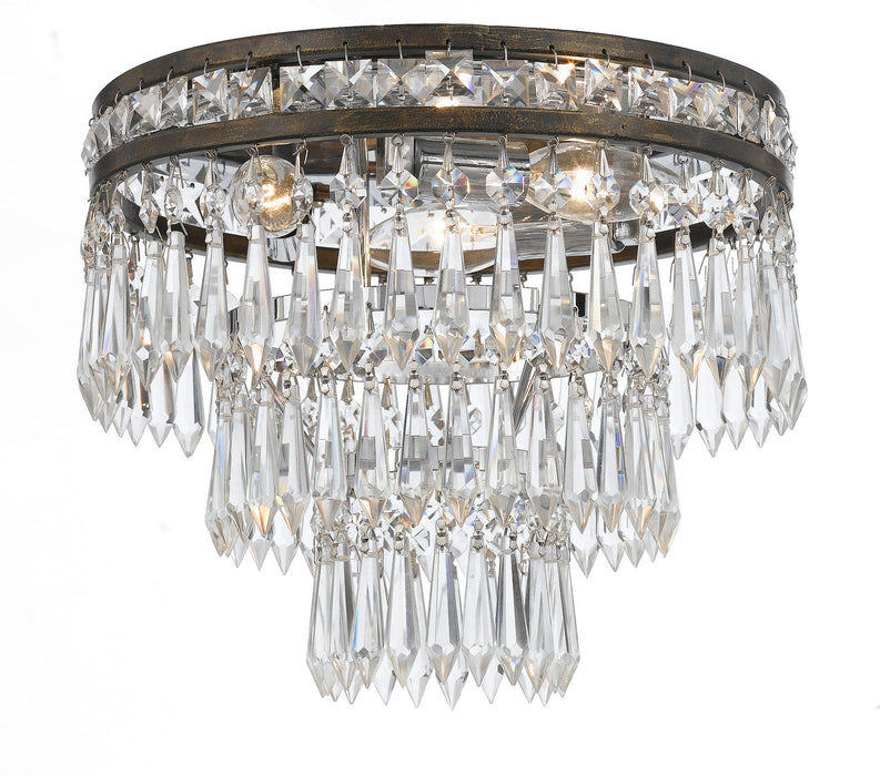 Crystorama Mercer Three Light Flush Mount