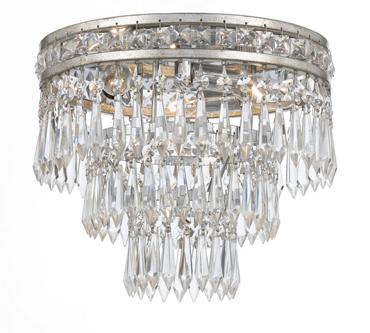Crystorama Mercer Three Light Flush Mount