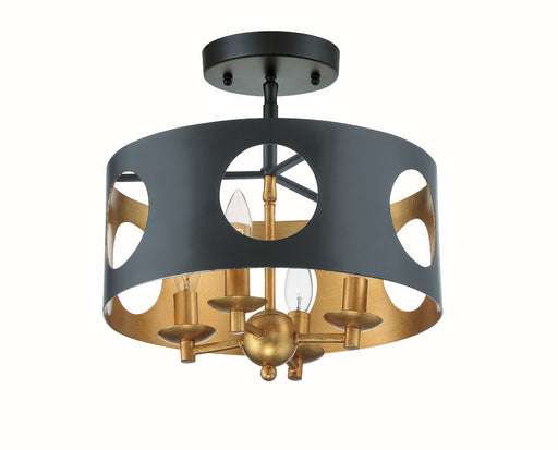 Crystorama Odelle Four Light Semi Flush Mount