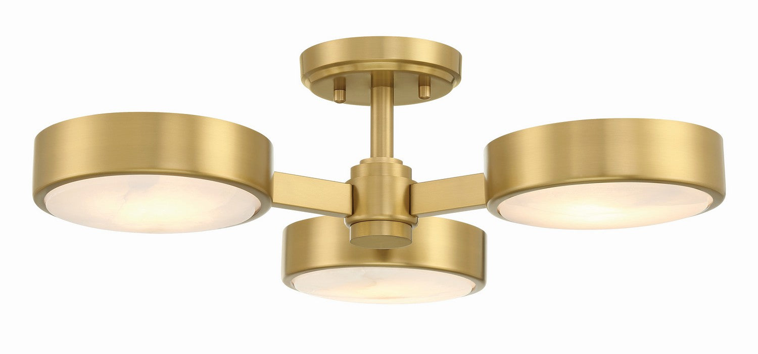 Crystorama Orson Three Light Semi Flush Mount