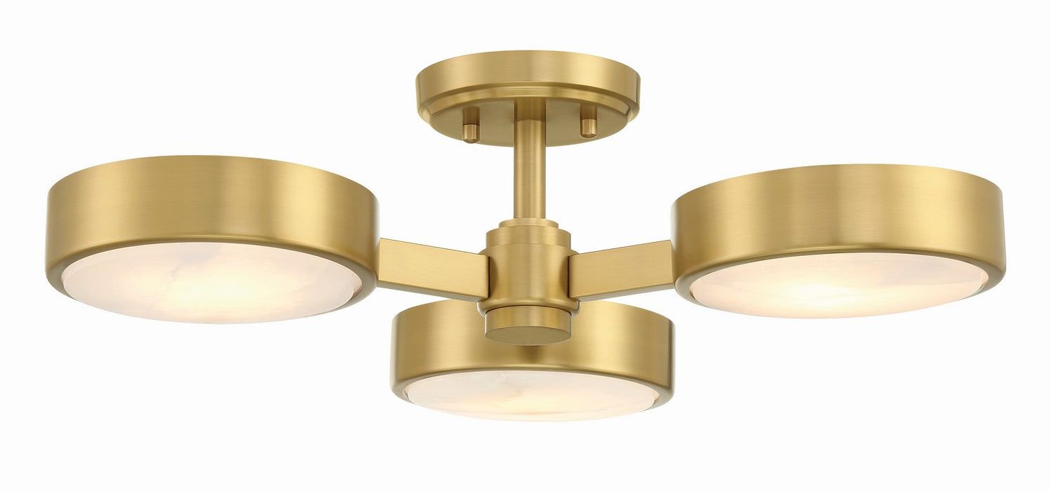 Crystorama Orson Three Light Semi Flush Mount