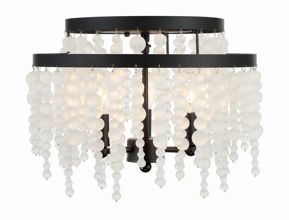 Crystorama Poppy Three Light Semi Flush Mount