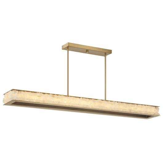 Divinely LED Island Light in Celeste Brass finish with Quartz Crystalline - Minka-Lavery