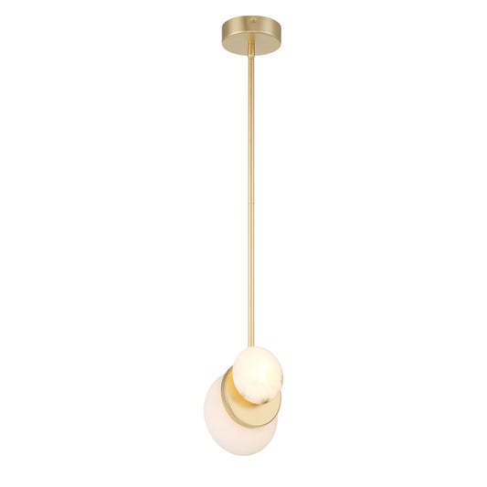 Zill 2 LED Light Pendant in Lily Gold Finish with Alabaster Shade - Minka-Lavery