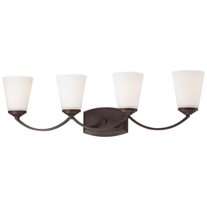 Overland Park 4 Light Bath in Vintage Bronze Finish with Etched White Glass - Minka-Lavery