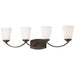Overland Park 4 Light Bath in Vintage Bronze Finish with Etched White Glass - Minka-Lavery