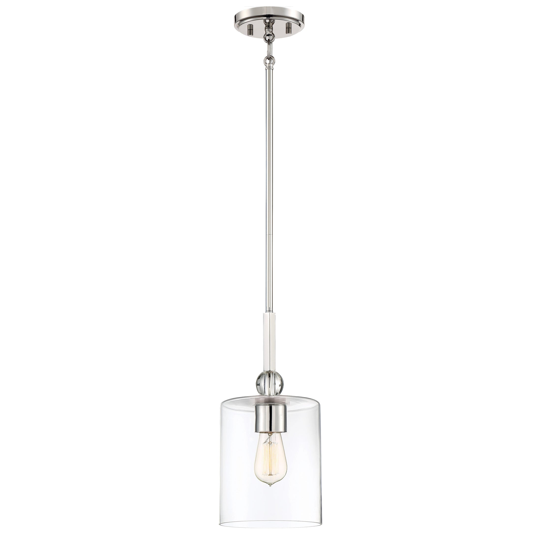 Studio 5 1 Light Mini Pendant in Polished Nickel Finish with Clear Glass - Minka-Lavery