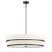 Cascade 4 Light Pendant in Coal Finish with White Linen Shade - Minka-Lavery