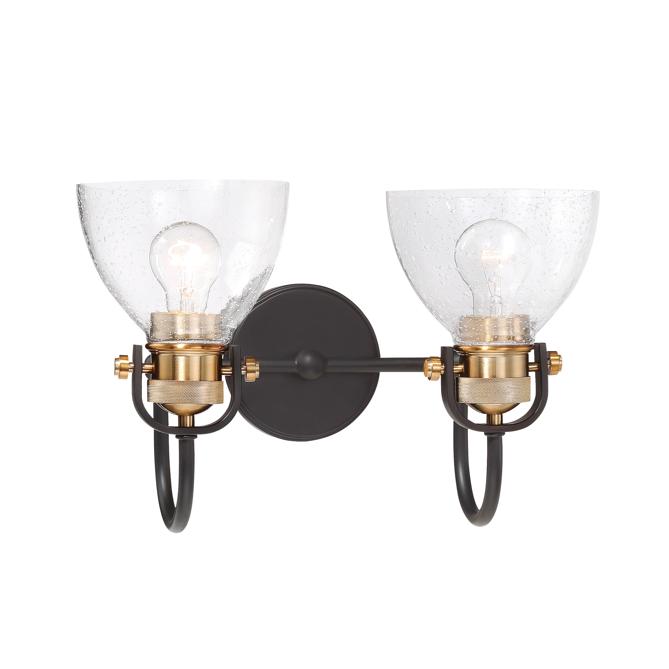 Monico Bath Light - Bronze with Brass finish with Clear Seeded Glass - Minka-Lavery