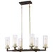 Ainsley Court 6 Light- Island Light in Aged Kinston Bronze with Brushed Brass Highlights - Minka-Lavery
