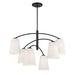 Headington 6 Light Chandelier in Coal Black finish with White Linen Shade - Minka-Lavery