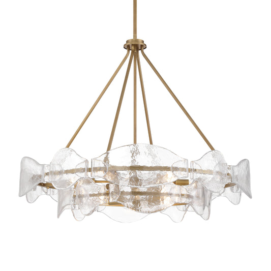 Elora 12-Light Pendant - Legacy Brass with Clear Textured Handmade Glass - Minka-Lavery