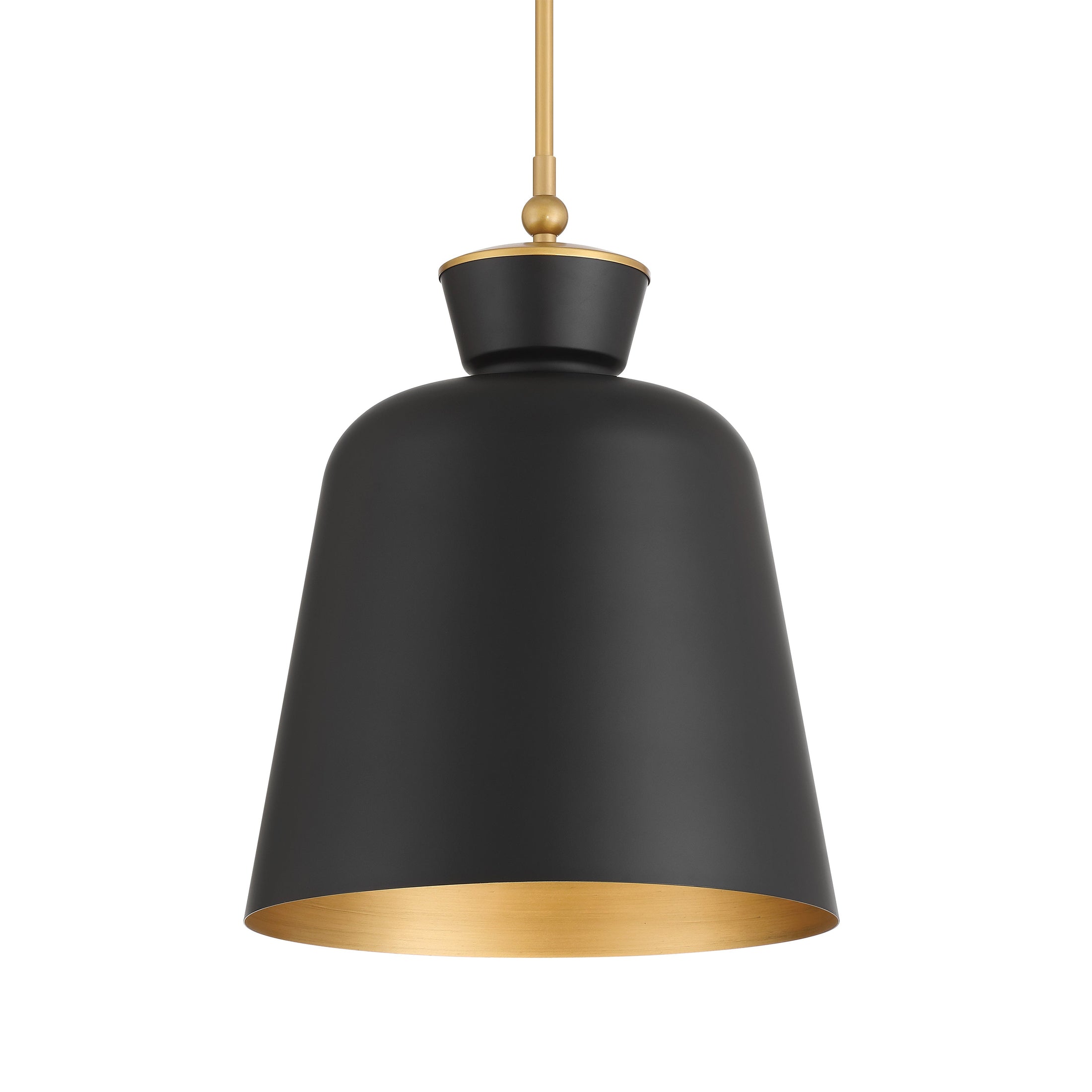 Holloway 1-Light Pendant - Dark Matte Black and Legacy Brass - Minka-Lavery