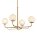 Whitehall 4-Light Chandelier - Legacy Brass with Etched Alabaster Glass - Minka-Lavery