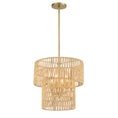 Load image into Gallery viewer, Bungalow Heaven 4 Light Pendant in Soft Brass Finish with a Papyrus Rope Shade - Minka-Lavery
