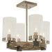 Bridlewood 4 Light Semi Flush in Stone Grey with Brushed Nickel Finish with Clear Seeded Glass - Minka-Lavery