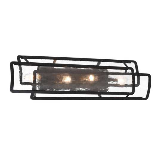 Bella Collina 4 Light Bath Vanity in Coal Finish with Clear Rock-Pressed Glass - Minka-Lavery