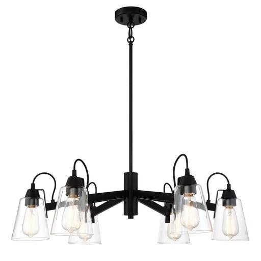 Beckonridge 6 Light Chandelier in Coal Finish with Clear Glass - Minka-Lavery