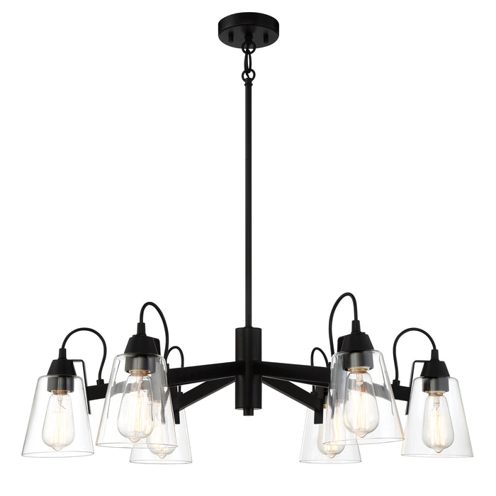 Beckonridge 6 Light Chandelier in Coal Finish with Clear Glass - Minka-Lavery
