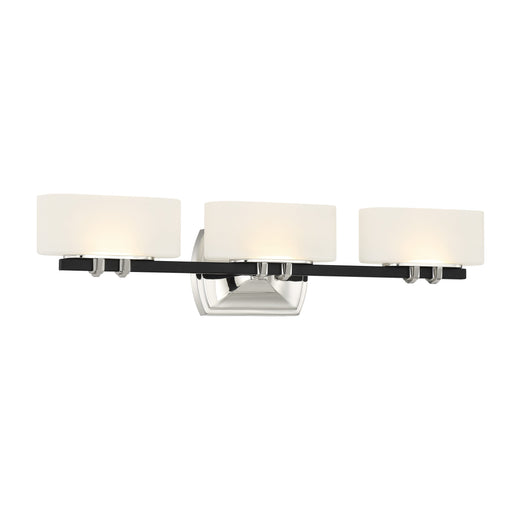 Drury Bath LED Bath in Polished Nickel and Coal with Etched White Glass - Minka-Lavery