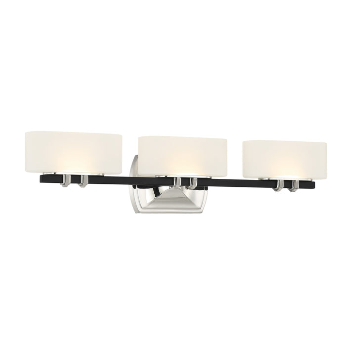 Drury Bath LED Bath in Polished Nickel and Coal with Etched White Glass - Minka-Lavery