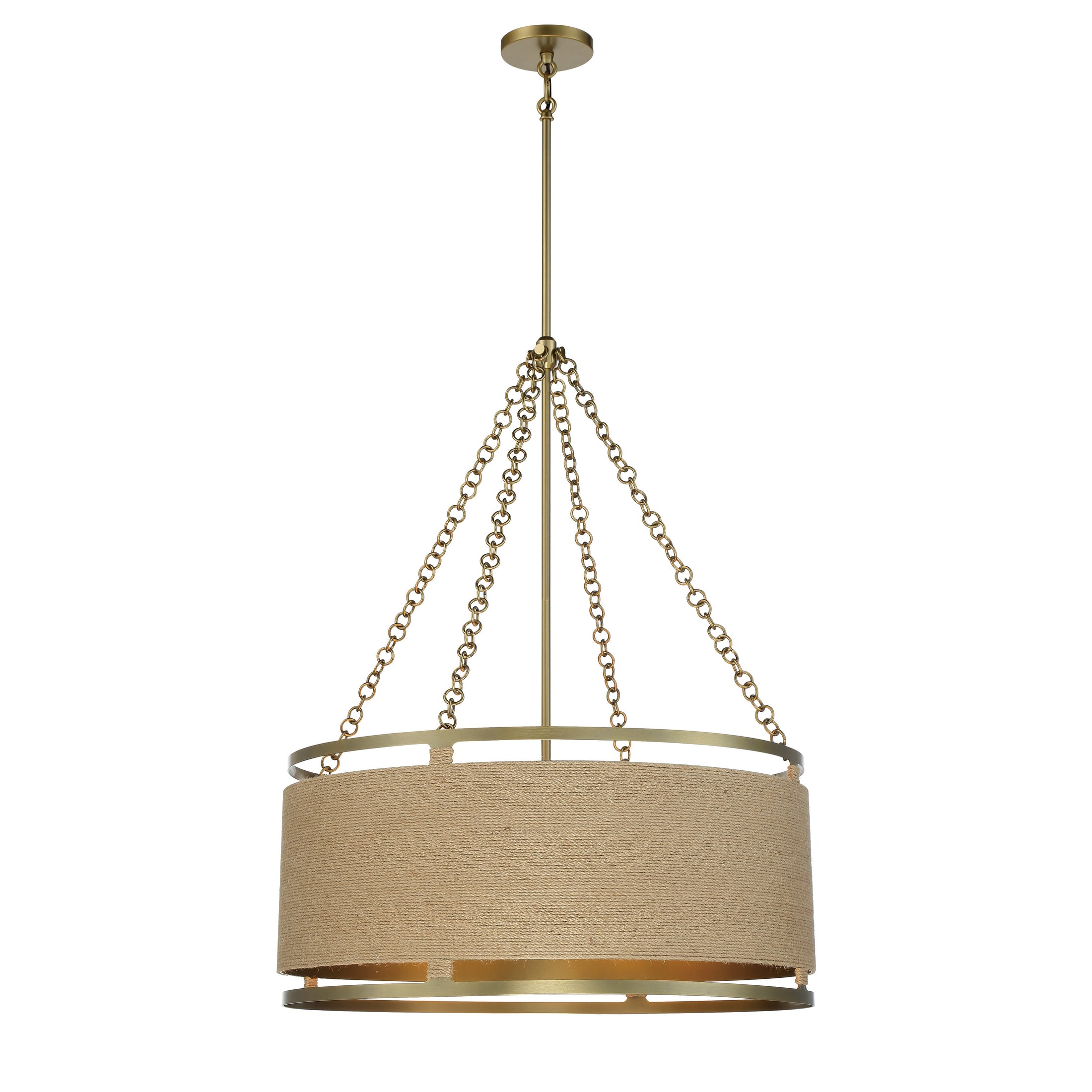Windward Passage 6 Light Pendant in Soft Brass Finish with Natural Rope - Minka-Lavery