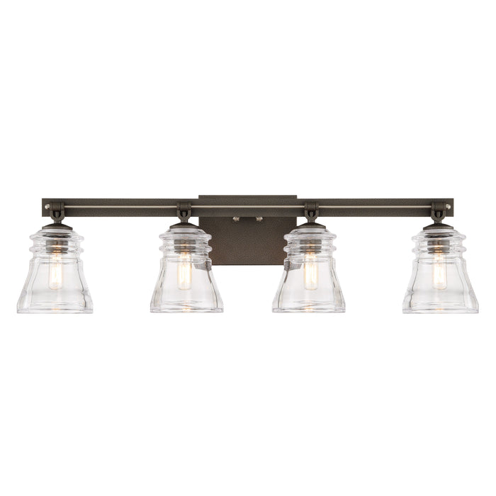 Graham Avenue Graham Avenue - 4 Light Bath Smoked Iron and Brushed Nickel with Clear Pressed Glass - Minka-Lavery