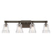 Graham Avenue Graham Avenue - 4 Light Bath Smoked Iron and Brushed Nickel with Clear Pressed Glass - Minka-Lavery