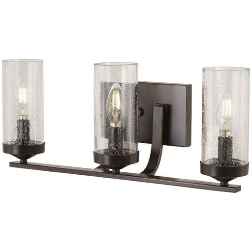 Elyton 3 Light Bath in Downtown Bronze Finish with Gold Highlights with Clear Seeded Glass - Minka-Lavery