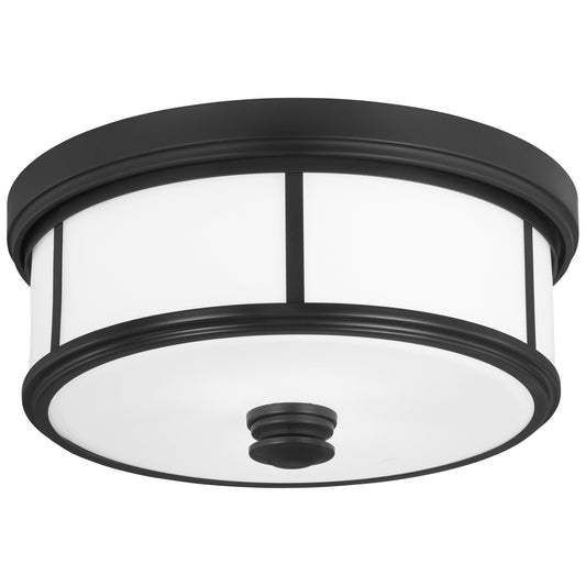Harbour Point 2 Light Flush Mount in Sand Coal Finish with Etched Opal Glass - Minka-Lavery