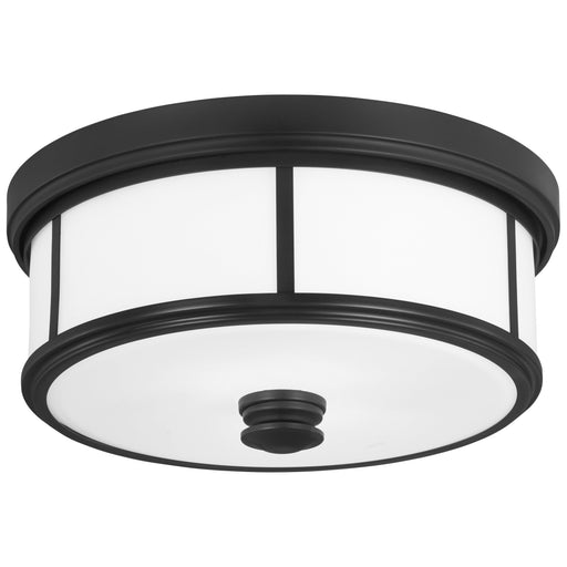 Harbour Point 2 Light Flush Mount in Sand Coal Finish with Etched Opal Glass - Minka-Lavery