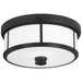 Harbour Point 2 Light Flush Mount in Sand Coal Finish with Etched Opal Glass - Minka-Lavery