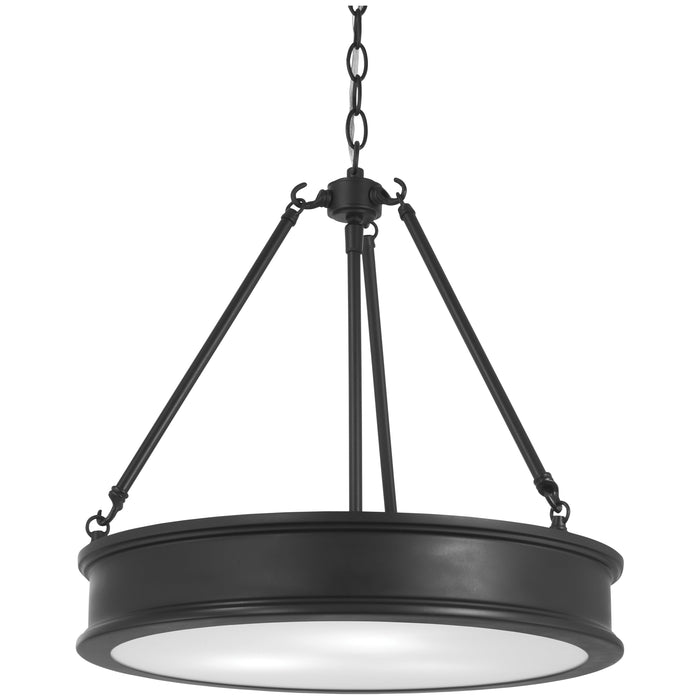 Harbour Point 3 Light Pendant in Coal Finish with Etched White Glass - Minka-Lavery