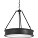 Harbour Point 3 Light Pendant in Coal Finish with Etched White Glass - Minka-Lavery