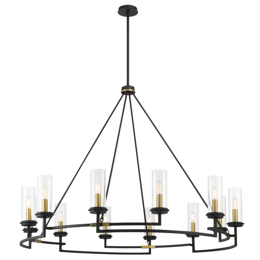 Hillstone 12 Light Chandelier in Sand Coal and Soft Brass Finish with Clear Glass - Minka-Lavery