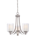 Load image into Gallery viewer, Parsons Studio 3 Light Mini Chandelier in Brushed Nickel Finish with Clear and Etched White Glass - Minka-Lavery
